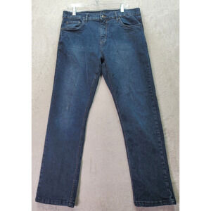 Urbanstar Jeans Men's 30 Dark Blue Denim Cotton‎ Pockets Flat Front Straight Leg
